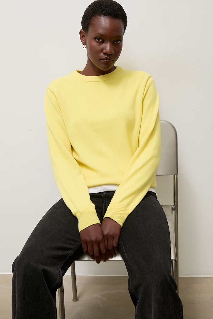 Answear.LAB sweter damski z wełny merino żółty WA26.SWD000