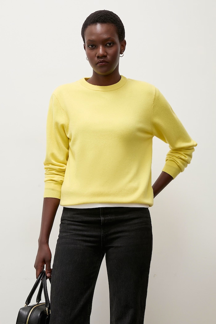 Answear.LAB sweter damski z wełny merino WA26.SWD000 żółty