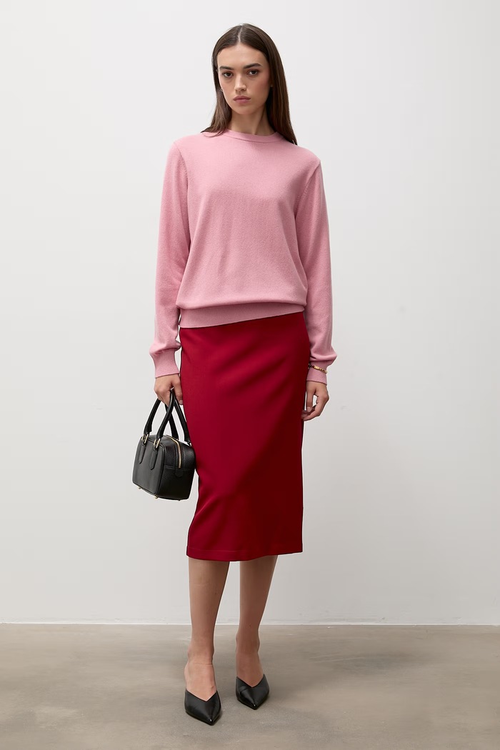 Answear.LAB sweter damski z wełny merino WA26.SWD000 różowy WA26