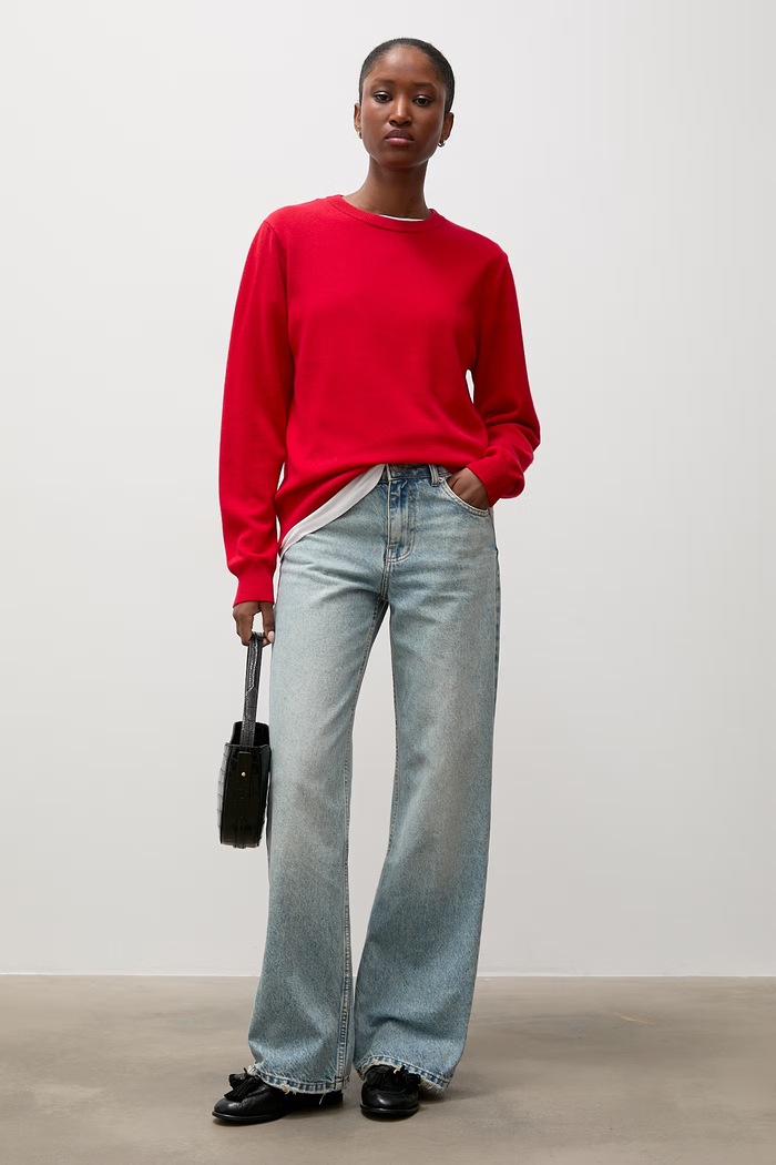Answear.LAB sweter damski z wełny merino WA26.SWD000 czerwony WA26