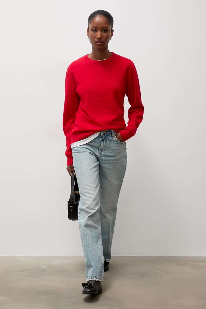 Answear.LAB sweter damski z wełny merino WA26.SWD000 czerwony