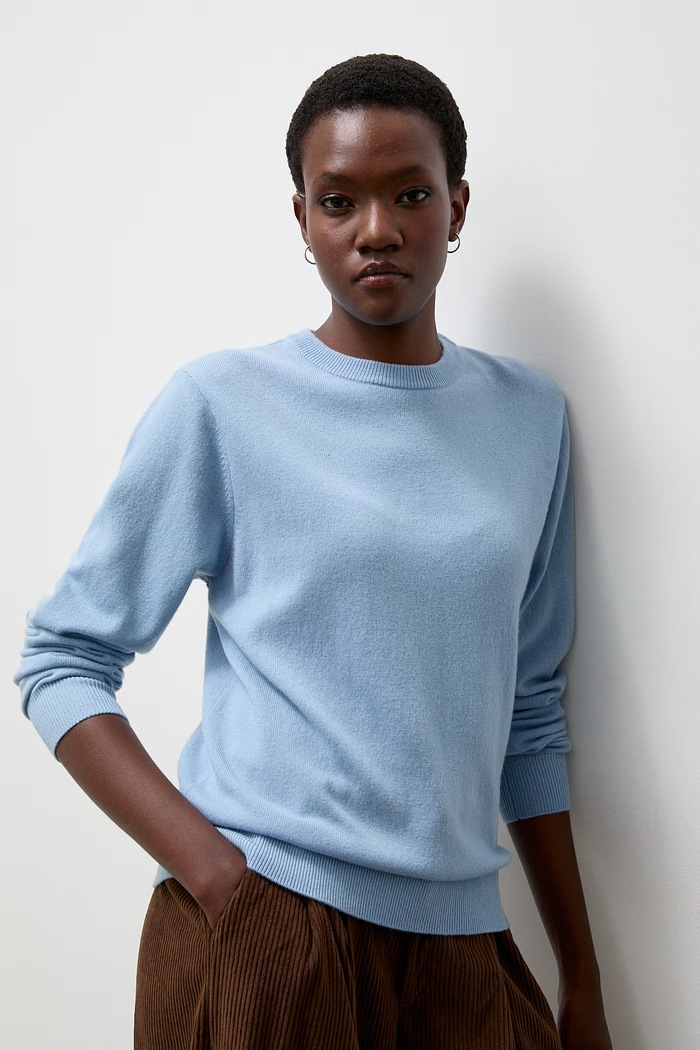 Answear.LAB sweter damski z wełny merino niebieski WA26.SWD000