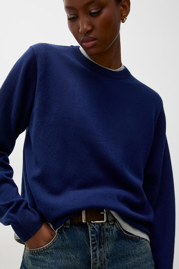 Answear.LAB sweter damski z wełny merino granatowy WA26.SWD000