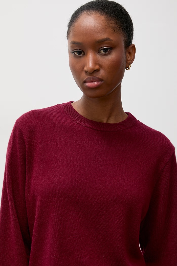 Answear.LAB sweter damski z wełny merino bordowy WA26.SWD000