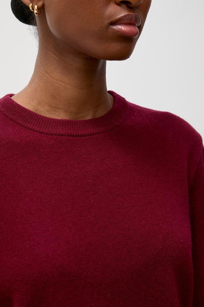 Answear.LAB sweter damski z wełny merino WA26.SWD000 bordowy