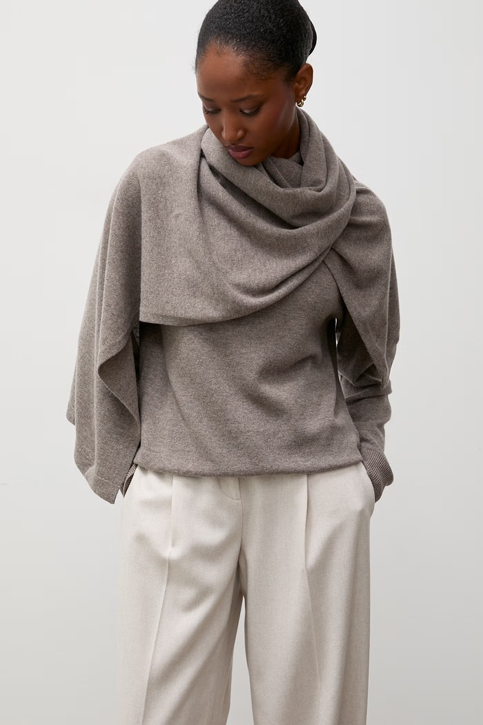 Answear.LAB sweter damski wełniany brązowy WA26.SWD001