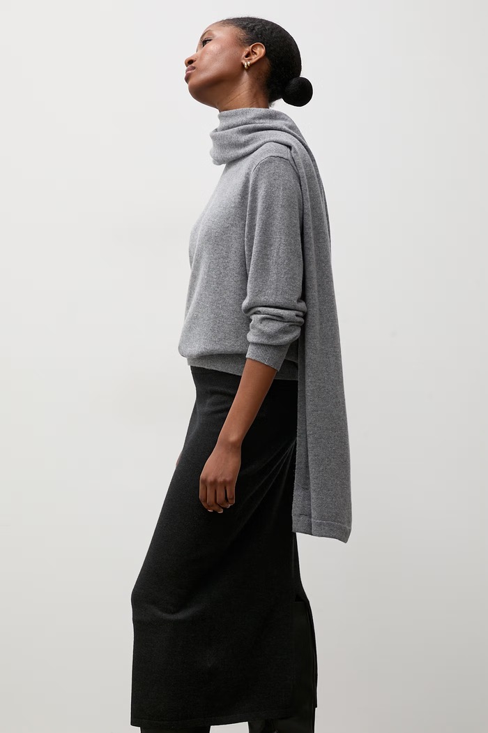 Answear.LAB sweter damski wełniany szary WA26.SWD001