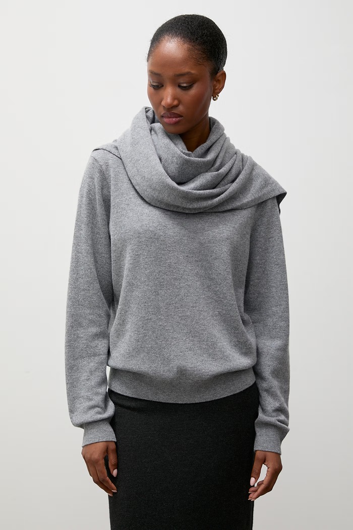 Answear.LAB sweter damski wełniany WA26.SWD001 szary