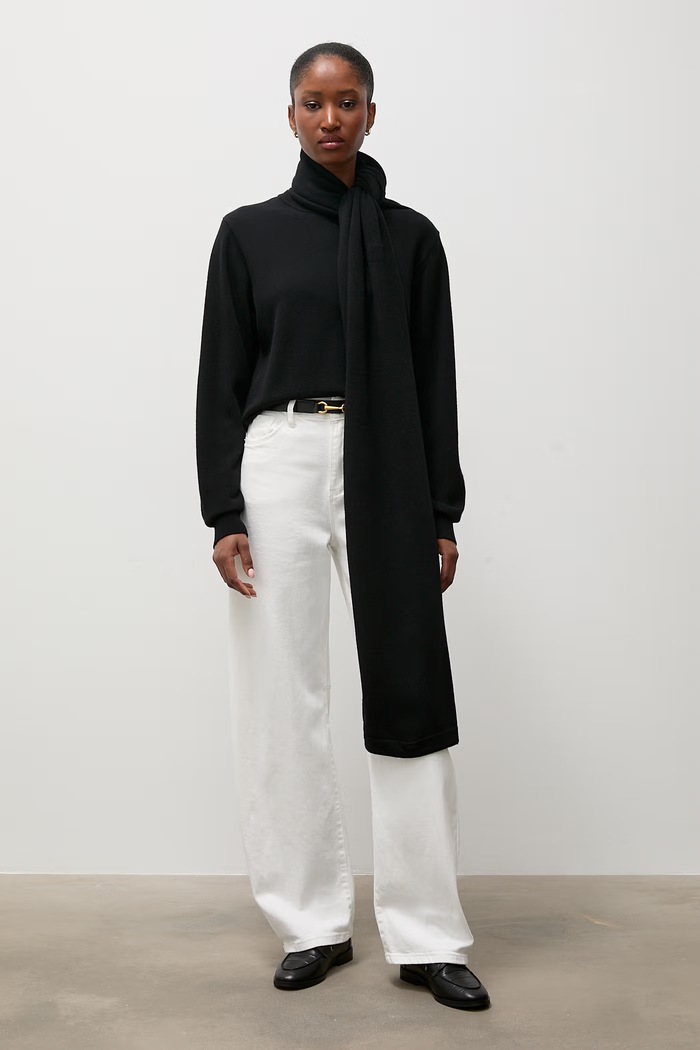 Answear.LAB sweter damski wełniany WA26.SWD001 czarny WA26