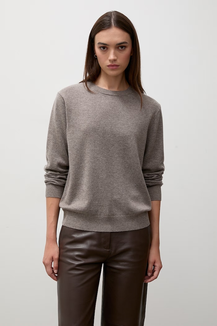Answear.LAB sweter damski wełniany brązowy WA26.SWD002