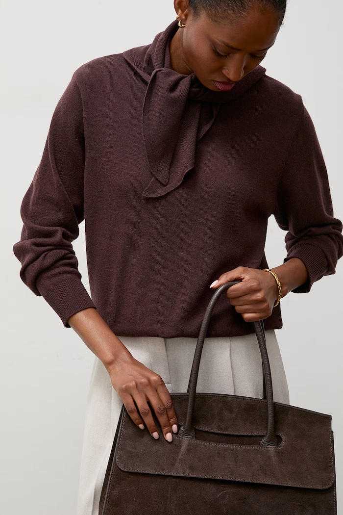Answear.LAB sweter damski wełniany brązowy WA26.SWD002