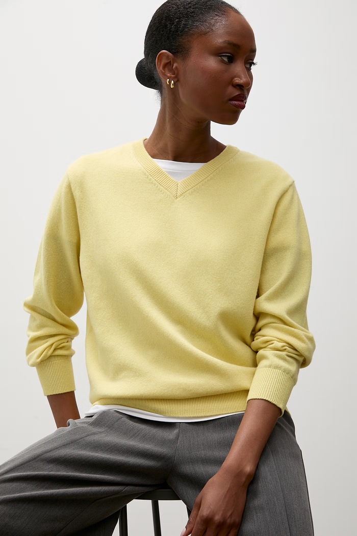 Answear.LAB sweter damski z wełny merino żółty WA26.SWD005