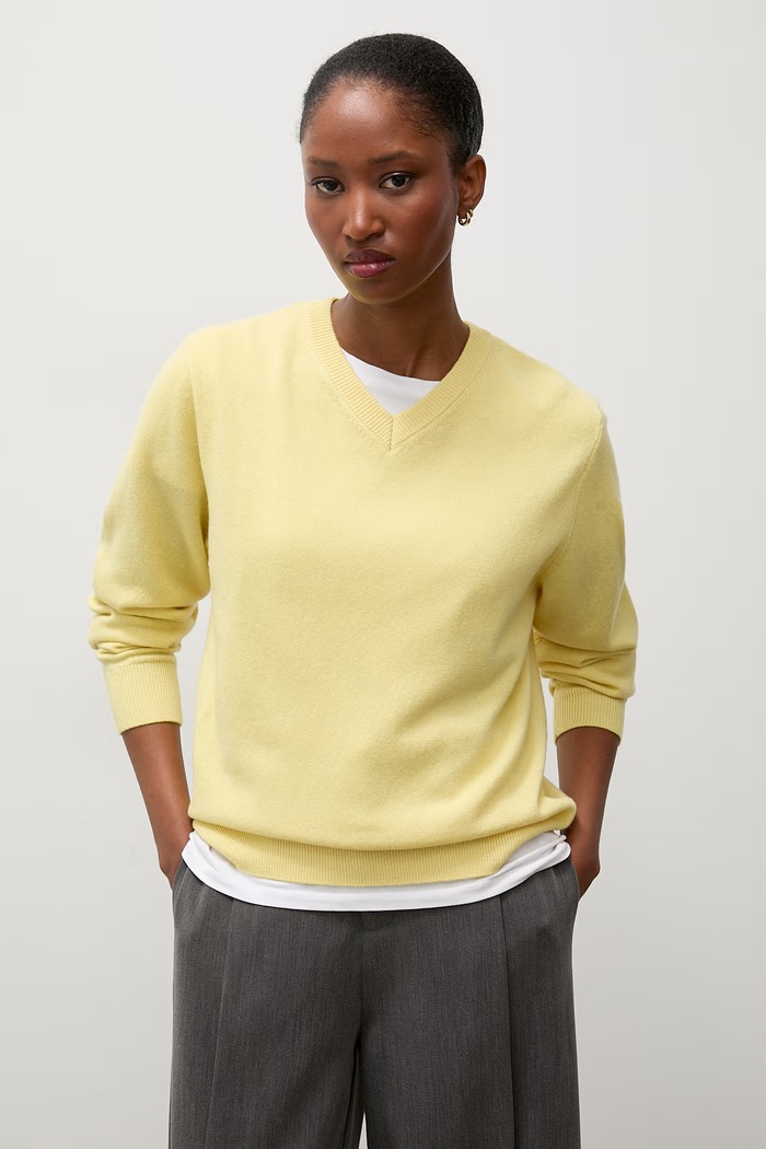 Answear.LAB sweter damski z wełny merino żółty WA26.SWD005