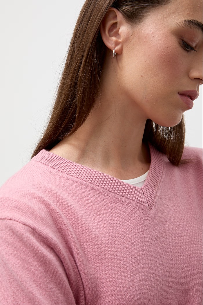Answear.LAB sweter damski z wełny merino różowy WA26.SWD005