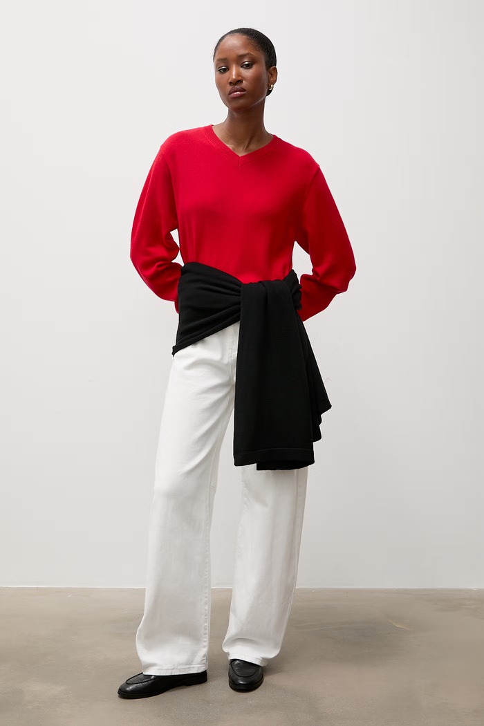 Answear.LAB sweter damski z wełny merino WA26.SWD005 czerwony WA26