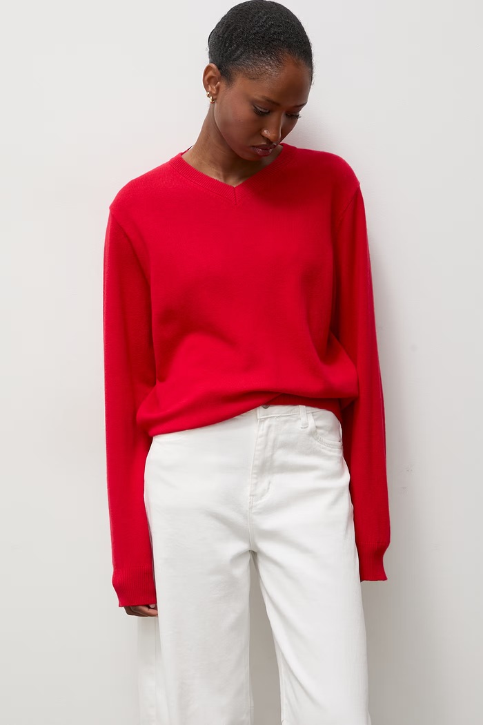 Answear.LAB sweter damski z wełny merino czerwony WA26.SWD005