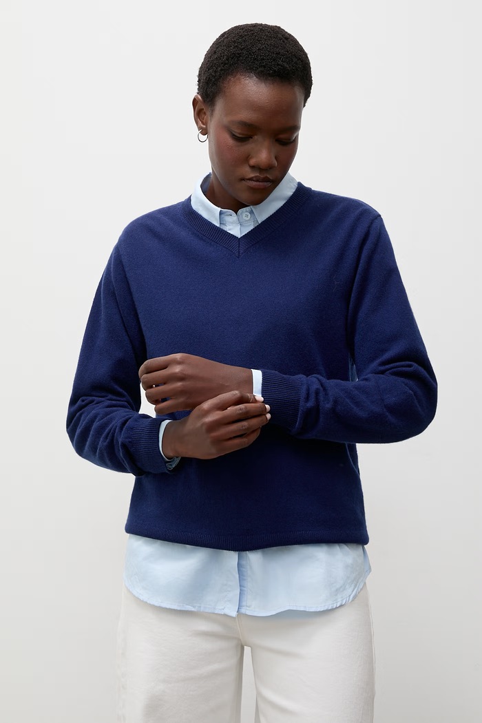 Answear.LAB sweter damski z wełny merino granatowy WA26.SWD005