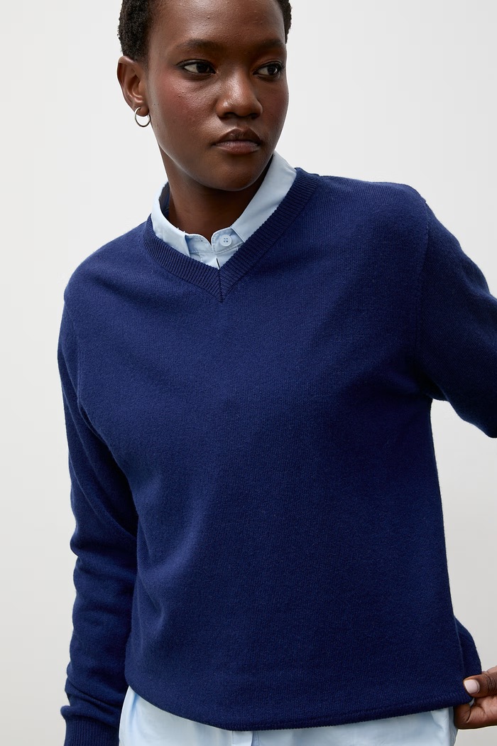 Answear.LAB sweter damski z wełny merino WA26.SWD005 granatowy