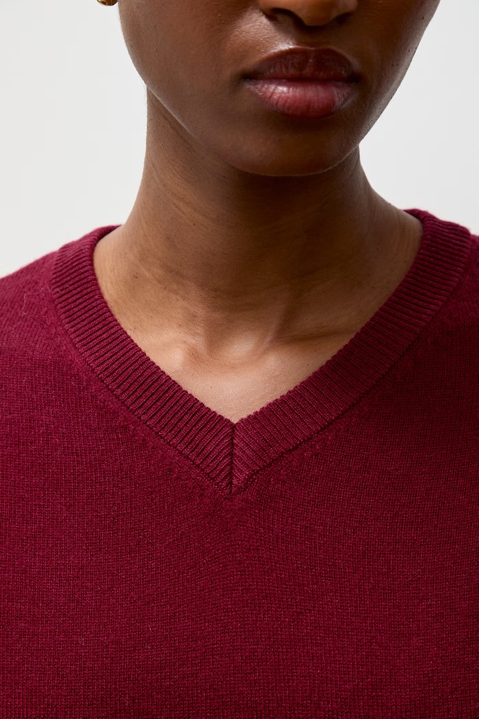 Answear.LAB sweter damski z wełny merino WA26.SWD005 bordowy