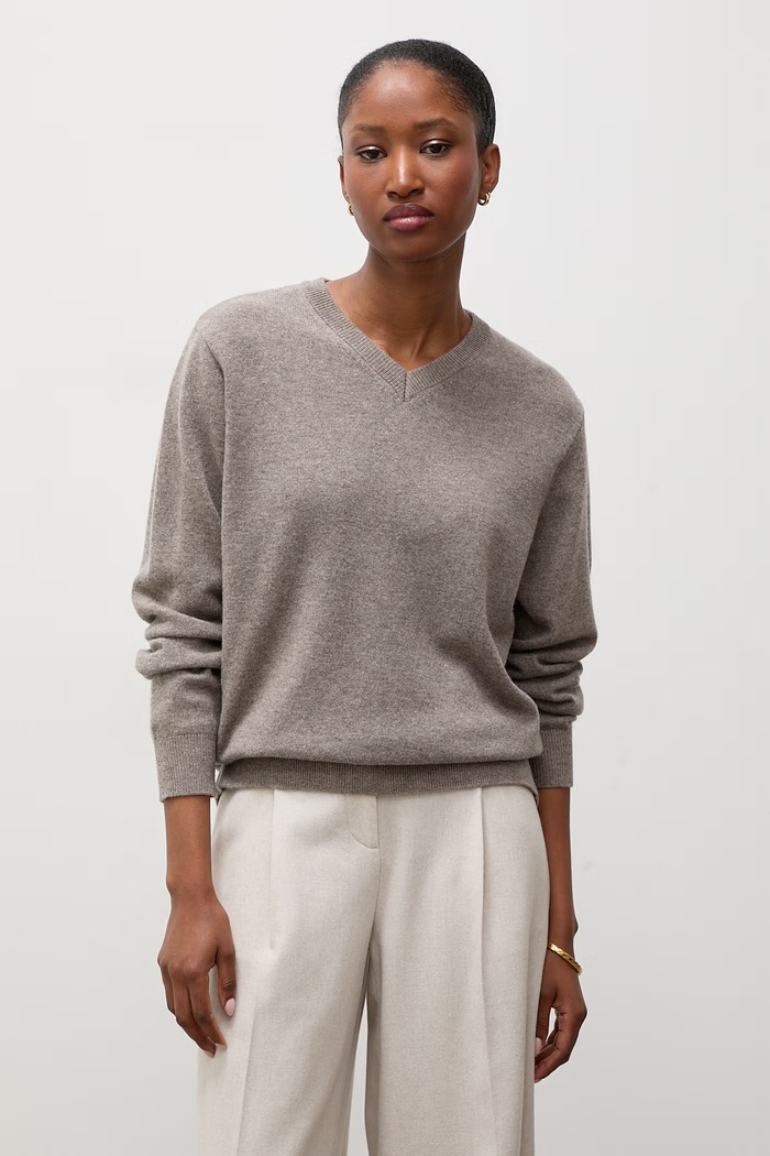 Answear.LAB sweter damski z wełny merino brązowy WA26.SWD005