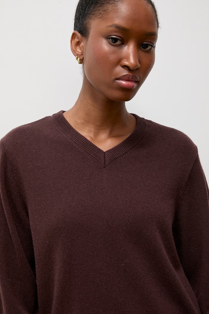 Answear.LAB sweter damski z wełny merino brązowy WA26.SWD005
