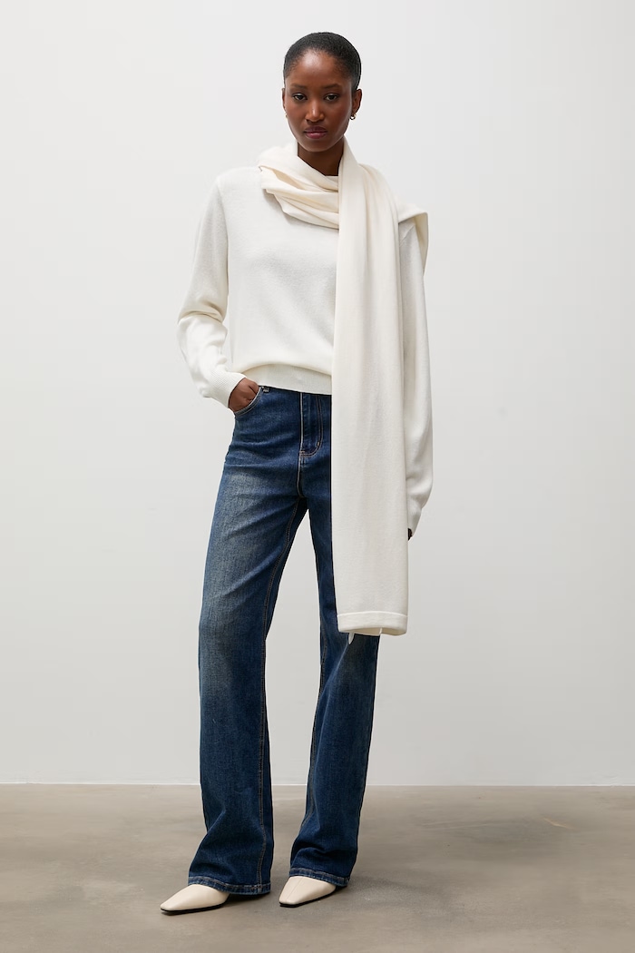 Answear.LAB sweter damski wełniany WA26.SWD006 beżowy WA26