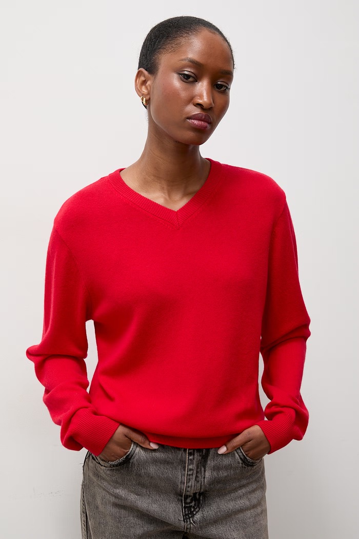 Answear.LAB sweter damski wełniany czerwony WA26.SWD006