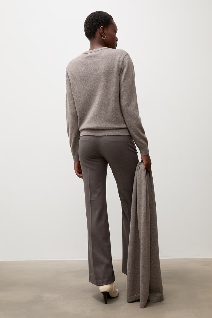 Odzież Answear.LAB sweter damski z wełny merino z szalem WA26.SWD006 brązowy