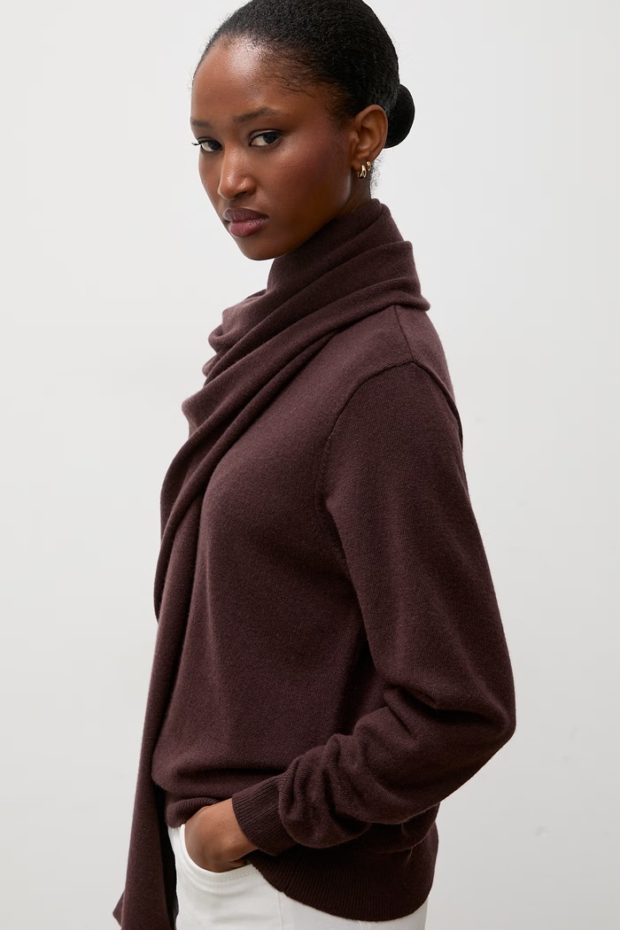 Answear.LAB sweter damski wełniany brązowy WA26.SWD006