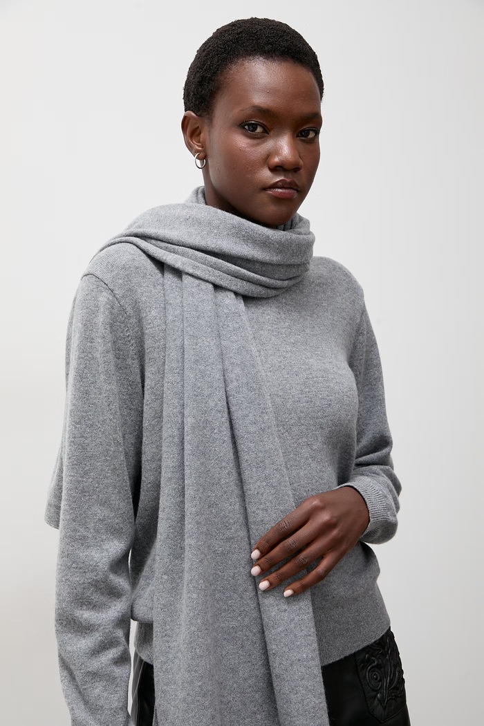 Answear.LAB sweter damski wełniany szary WA26.SWD006