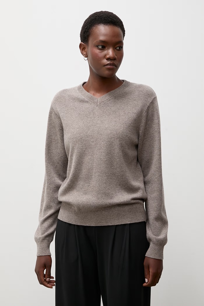 Answear.LAB sweter damski z wełny merino brązowy WA26.SWD007