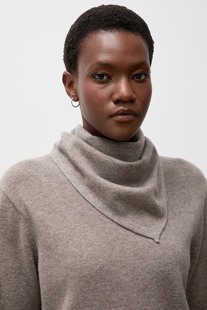 Answear.LAB sweter damski z wełny merino WA26.SWD007 brązowy