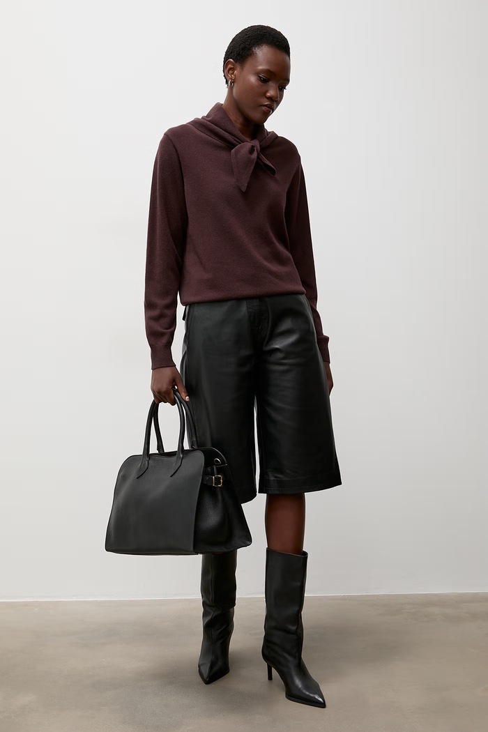 Answear.LAB sweter damski z wełny merino WA26.SWD007 brązowy WA26