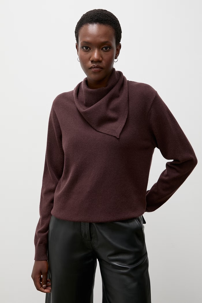 Answear.LAB sweter damski z wełny merino brązowy WA26.SWD007