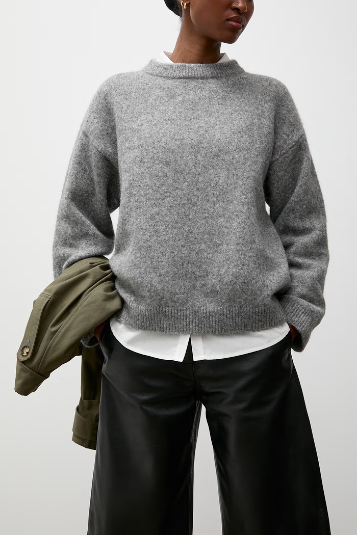 Sweter damski z wełną Answear.LAB szary HELEN