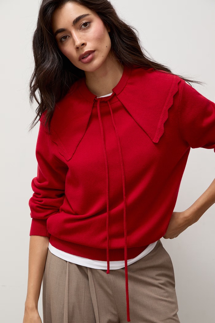 Sweter damski z wełny merino Answear.LAB VIKI czerwony