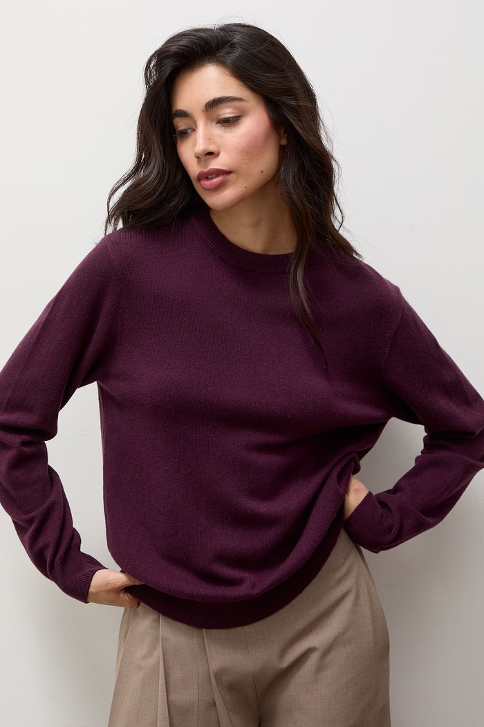 Sweter damski z wełny merino Answear.LAB VIKI bordowy