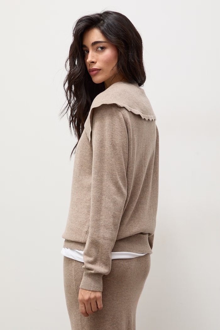 Odzież Answear.LAB Sweter damski z wełny merino VIKI brązowy