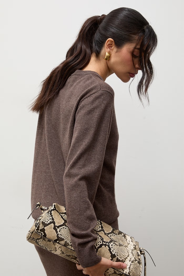 Sweter damski z wełny merino Answear.LAB VIKI brązowy