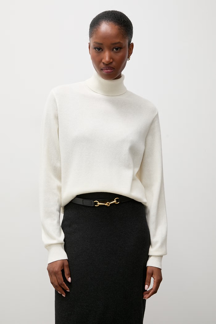 Answear.LAB Sweter damski z wełny merino beżowy CHRISTINA