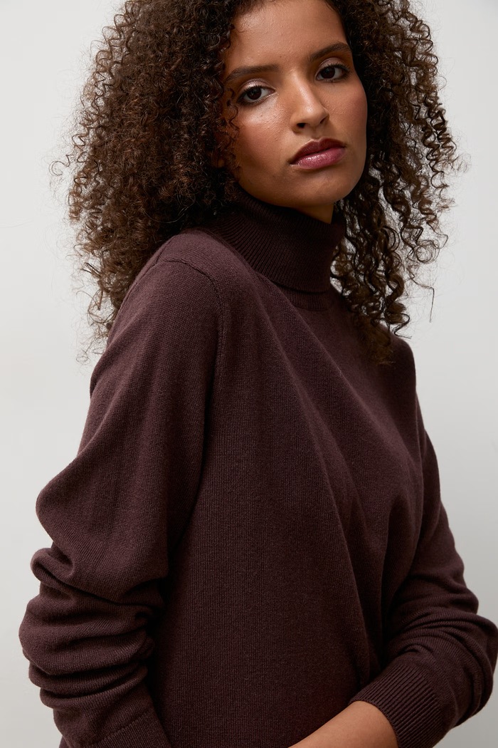 Sweter damski z wełny merino Answear.LAB CHRISTINA brązowy