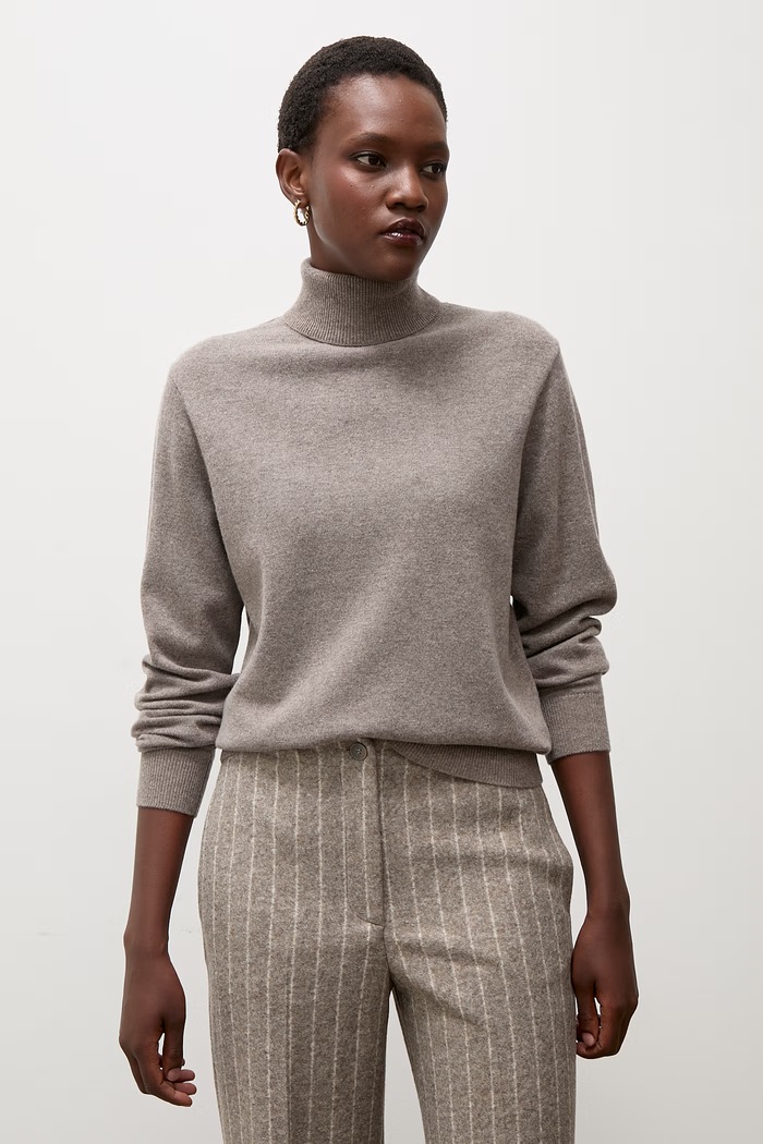 Odzież Answear.LAB Sweter damski z wełny merino CHRISTINA brązowy