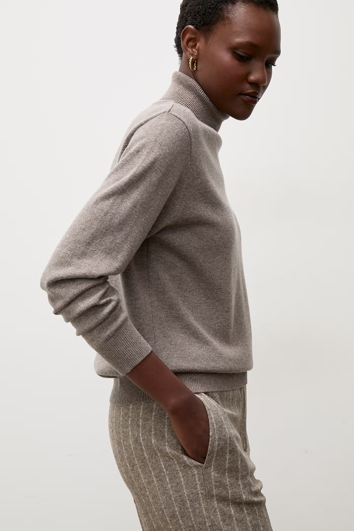 Sweter damski z wełny merino Answear.LAB CHRISTINA brązowy