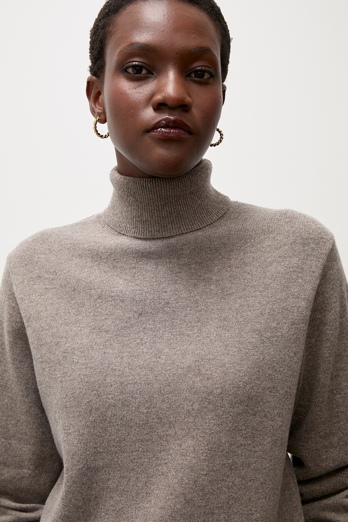 Sweter damski z wełny merino Answear.LAB brązowy CHRISTINA