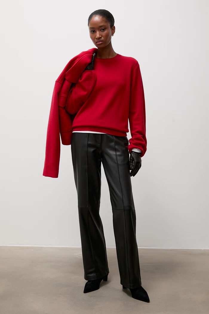 Answear.LAB Sweter damski wełniany NADIA czerwony WA26