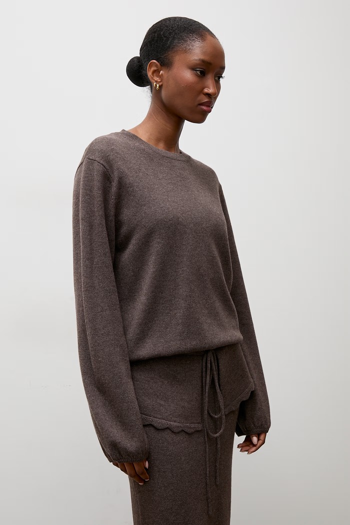 Answear.LAB Sweter damski wełniany brązowy NADIA