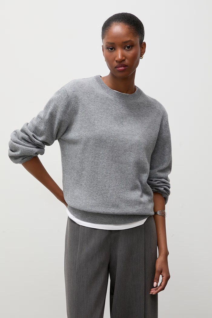 Answear.LAB Sweter damski wełniany NADIA szary WA26
