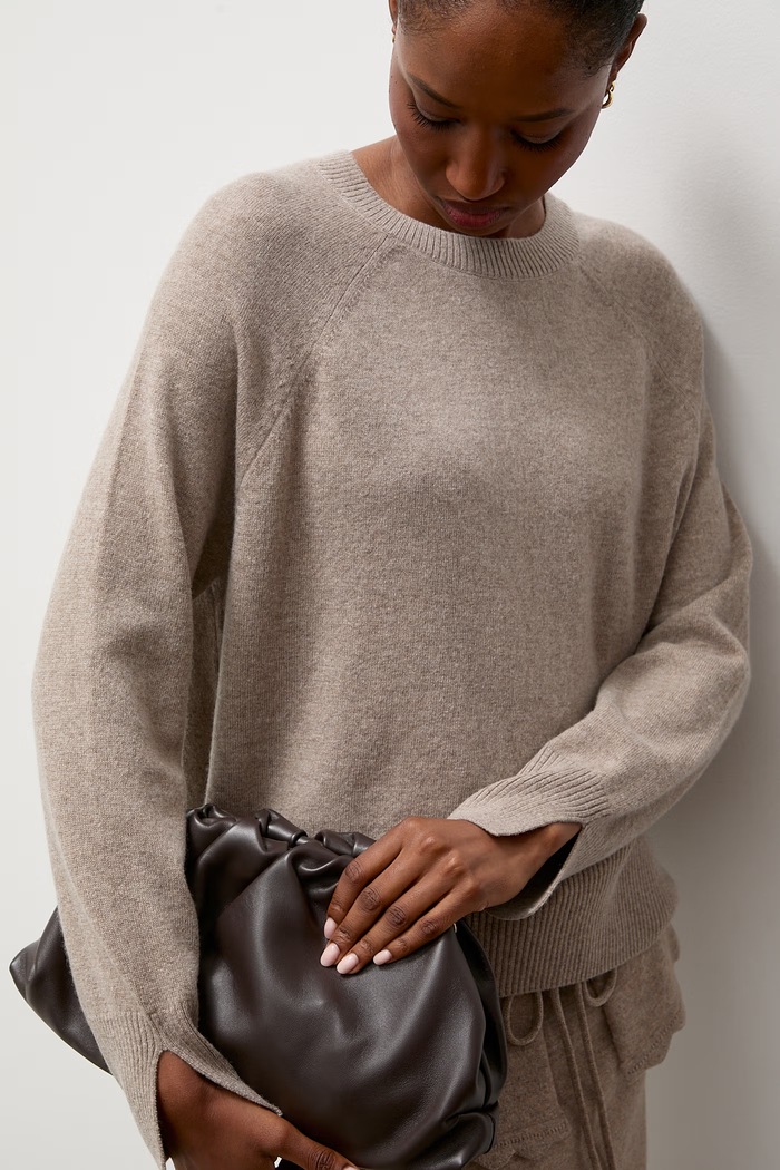 Answear.LAB Sweter damski wełniany beżowy DAN-105