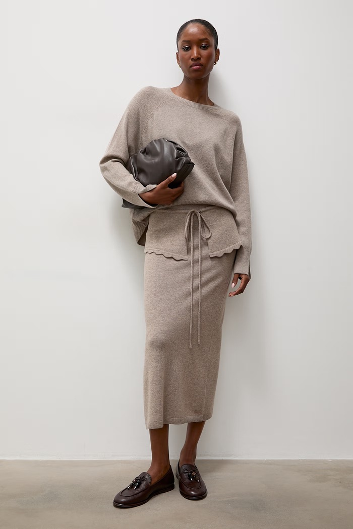 Answear.LAB Sweter damski wełniany DAN-105 beżowy WA26