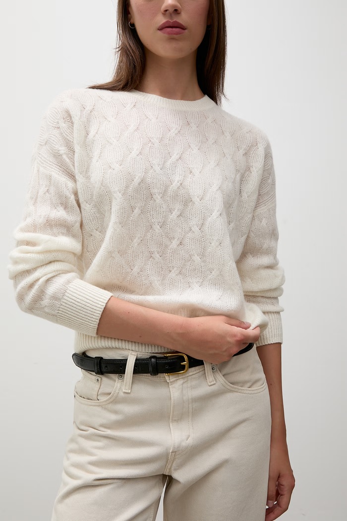 Answear.LAB Sweter damski kaszmirowy beżowy ZW25-822